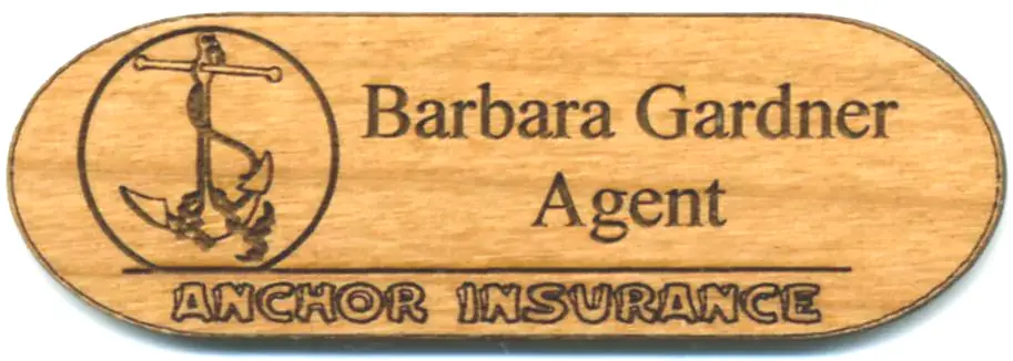 Laser Engraved Wood Nametag